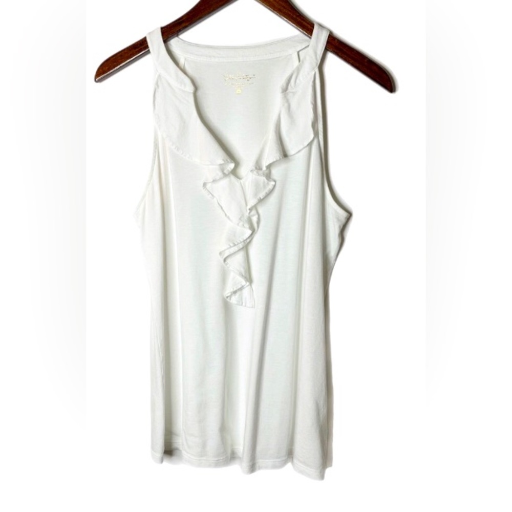 Lilly Pulitzer Shay Ruffled Neck Top Sz M